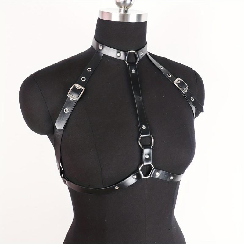 Gothic Hollow Out Harness Belt Rivet Caged Bra Chest Harness