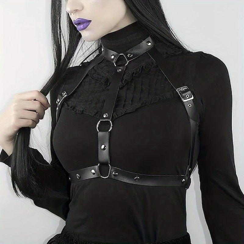 Gothic Hollow Out Harness Belt Rivet Caged Bra Chest Harness