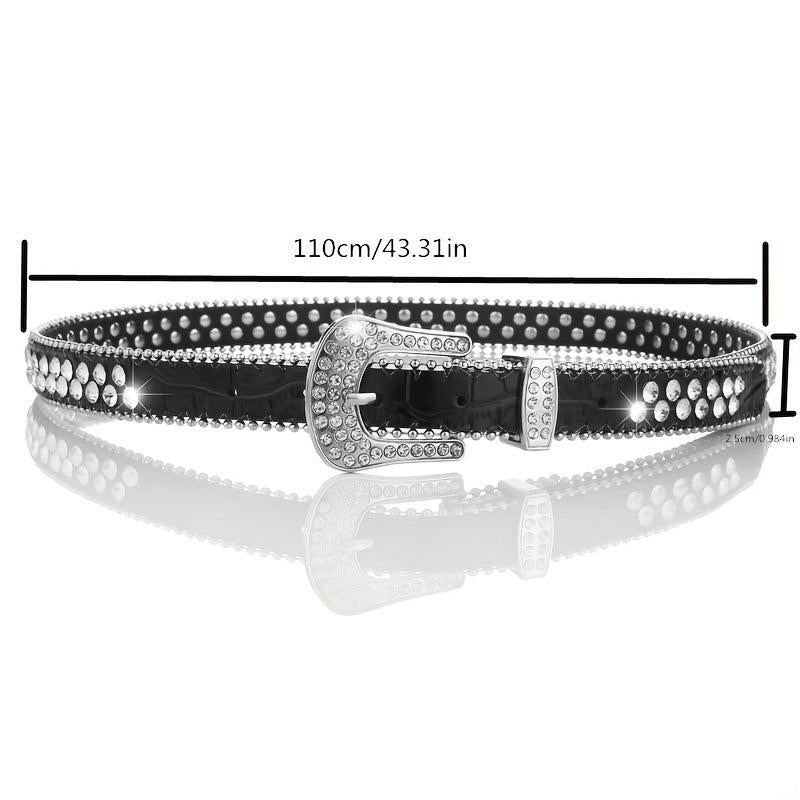 Y2K Bling Bling Thin Belt Hip Hop Jeans Pants Waistband Decorative Girdle