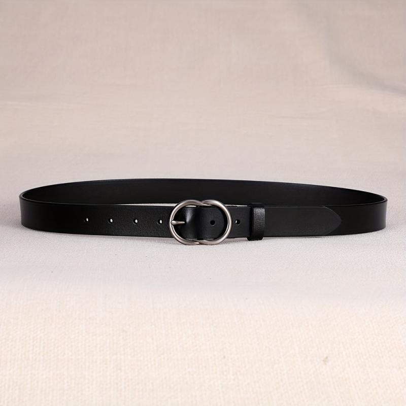 Vintage Double Ring Buckle Solid Belt Casual Jeans Pants Belts For Women