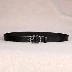 Vintage Double Ring Buckle Solid Belt Casual Jeans Pants Belts For Women