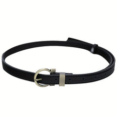 Vintage Round Buckle PU Belt Solid Stylish Jeans Pants Belt