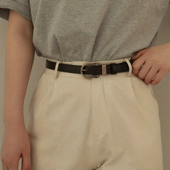 Vintage Round Buckle PU Belt Solid Stylish Jeans Pants Belt