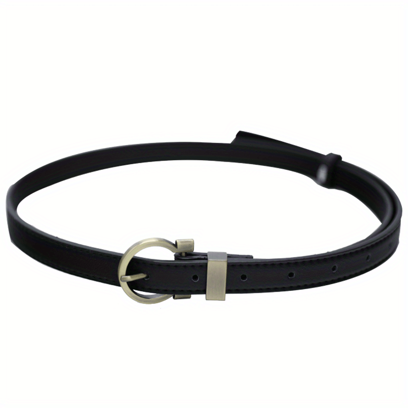 Vintage Round Buckle PU Belt Solid Stylish Jeans Pants Belt