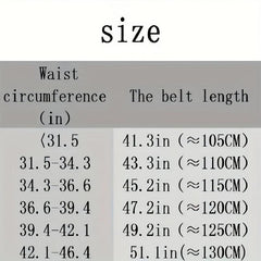 Classic Leather Men's Belt 46in Double Layer Perforated Needle Buckle