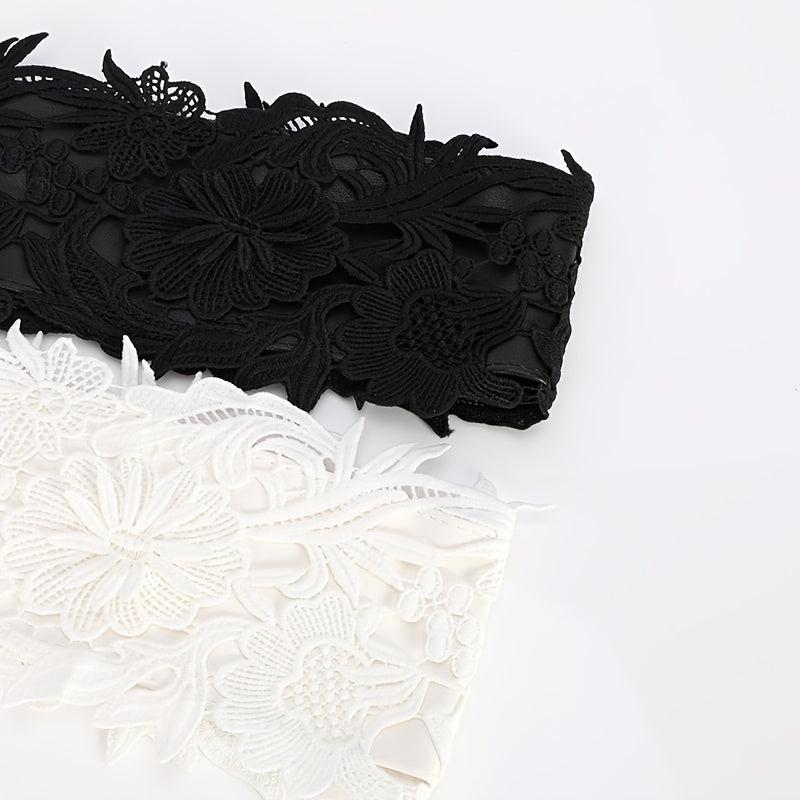 Wide Lace Waist Belt for Women Dress Skirt