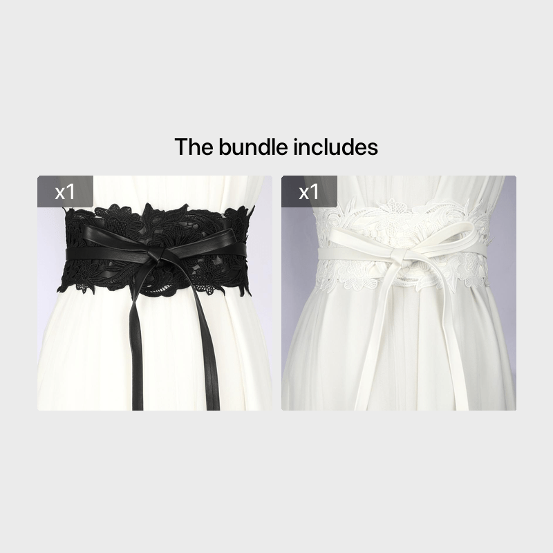 Wide Lace Waist Belt for Women Dress Skirt