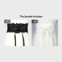 Wide Lace Waist Belt for Women Dress Skirt