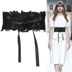 Wide Lace Waist Belt for Women Dress Skirt