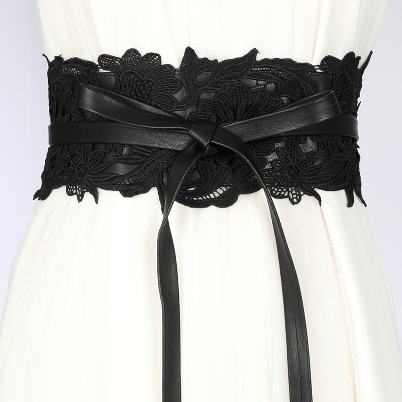Wide Lace Waist Belt for Women Dress Skirt