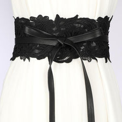 Wide Lace Waist Belt for Women Dress Skirt