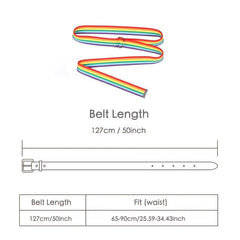 Rainbow Belt Double Ring D Buckle LGBT Pride Canvas Belt Casual