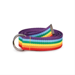 Rainbow Belt Double Ring D Buckle LGBT Pride Canvas Belt Casual