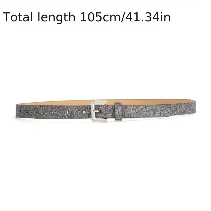 Glitter Fluorescent Waistband Adjustable Square Buckle Belt