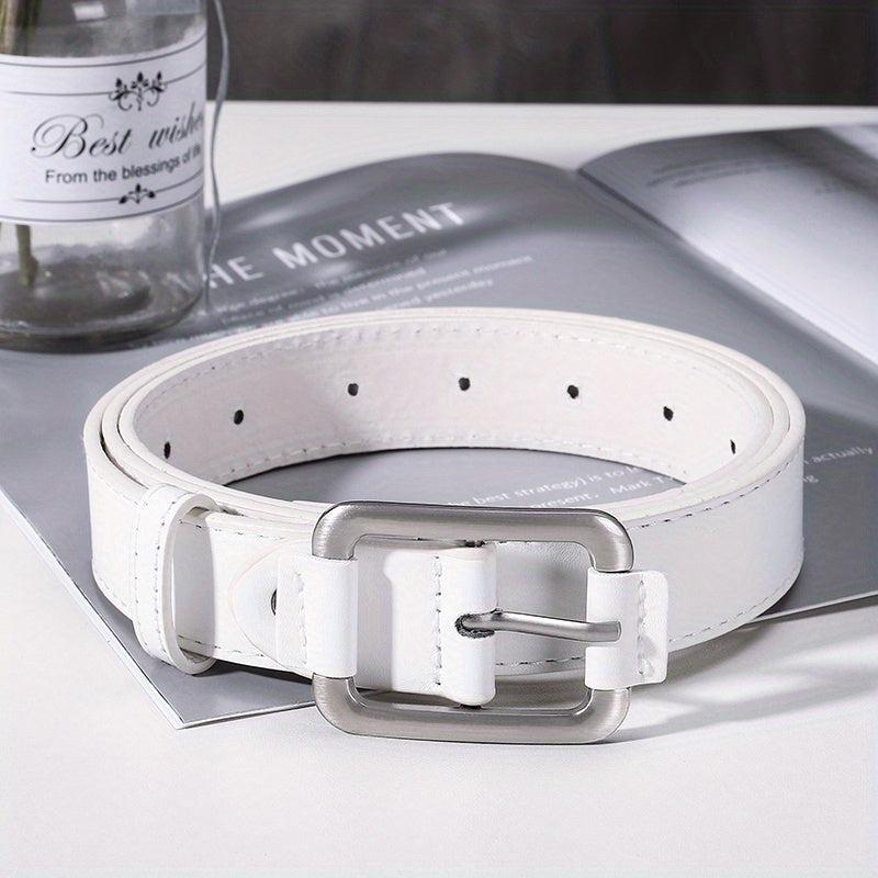 Men's PU Leather Casual Belt Square Pin Buckle Waist Strap Jeans Belt