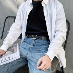 Men's PU Leather Casual Belt Square Pin Buckle Waist Strap Jeans Belt