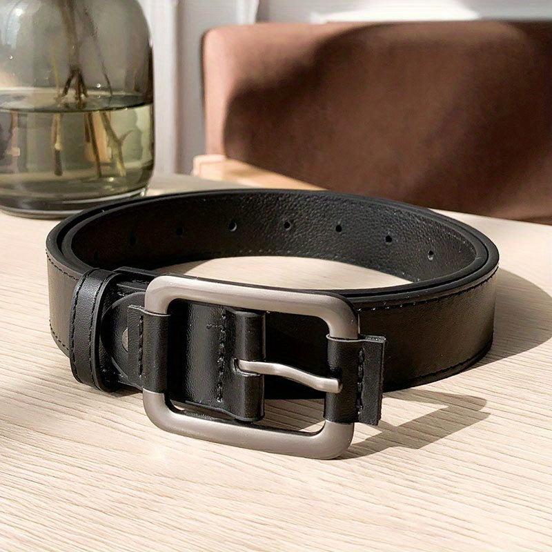 Men's PU Leather Casual Belt Square Pin Buckle Waist Strap Jeans Belt