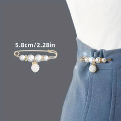 Faux Pearl Pendant Waist Pin Buckle Dress Jeans Pin Collar Buckle