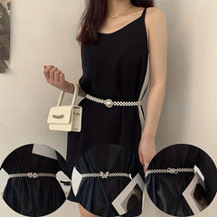 Faux Pearl Belt Women's Elastic Waist Chain Decorative Dress Belts