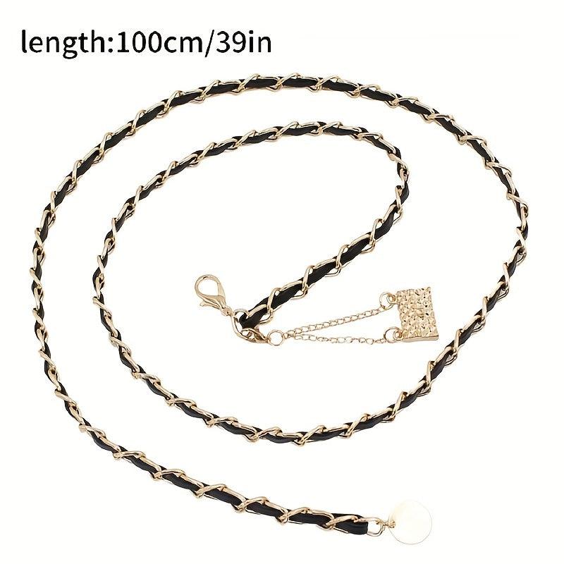 Golden Chain Tassel Waist Belt for Women Dress Girdle