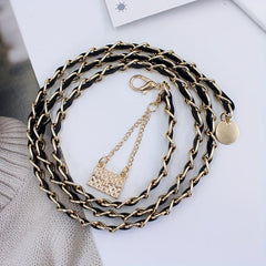 Golden Chain Tassel Waist Belt for Women Dress Girdle