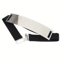 Metallic Glossy Wide Belt Waistband Punk Solid Elastic Waistband Belt