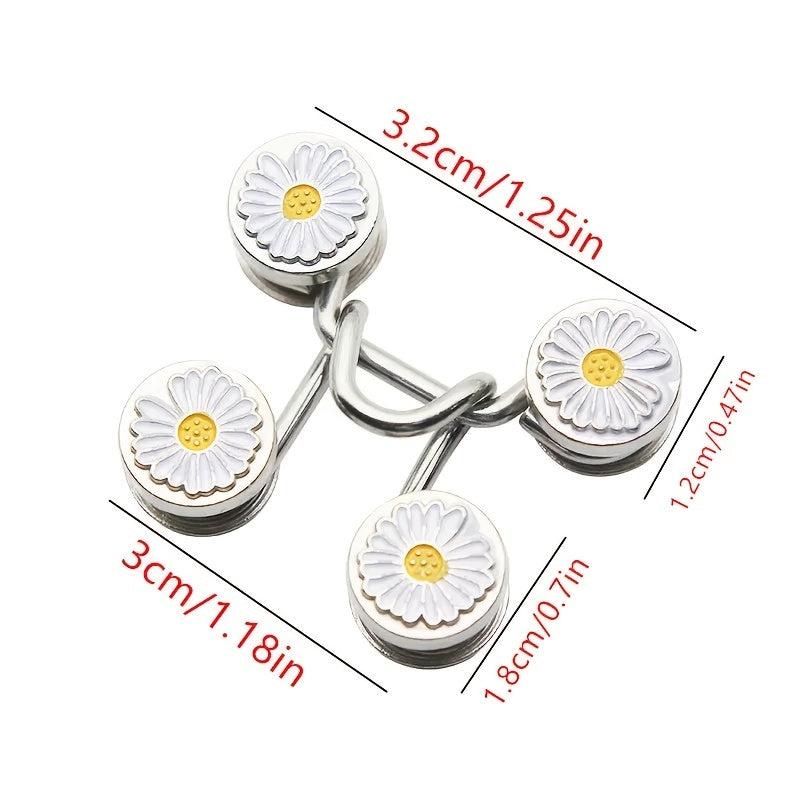 Daisy Metal Button For Pins Jeans Detachable Pant Clip