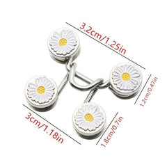 Daisy Metal Button For Pins Jeans Detachable Pant Clip
