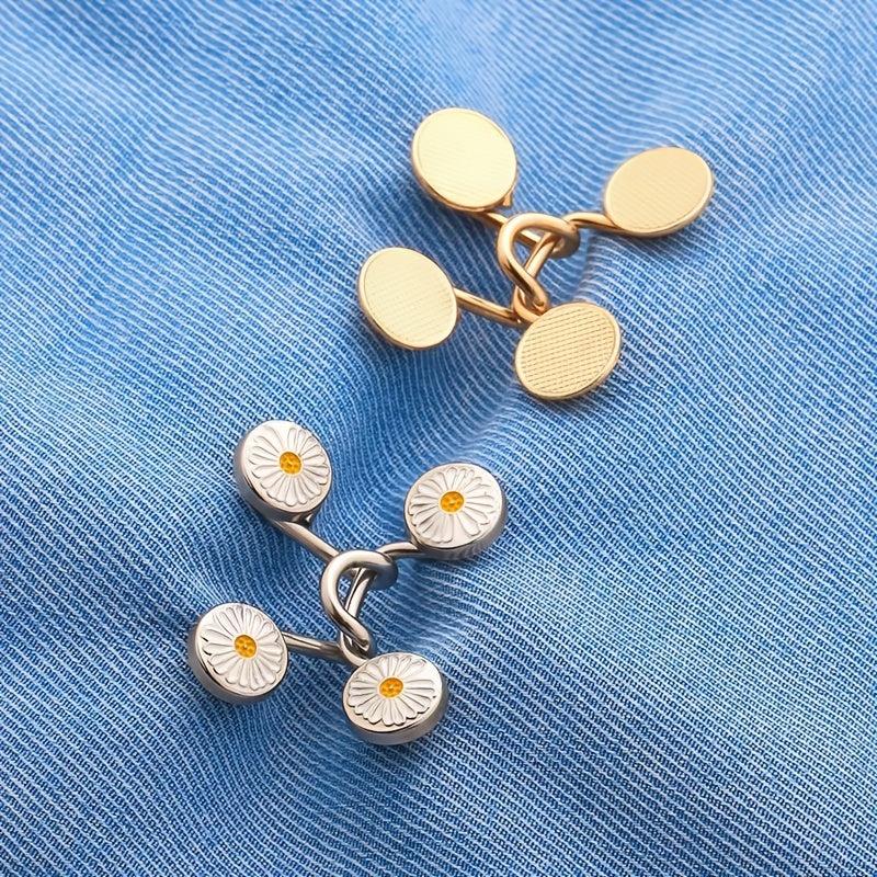 Daisy Metal Button For Pins Jeans Detachable Pant Clip