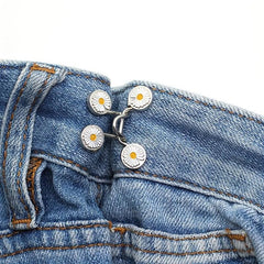 Daisy Metal Button For Pins Jeans Detachable Pant Clip