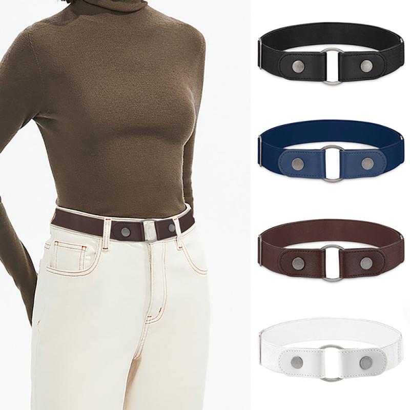 Women's No Buckle Invisible Stretch Belt Adjustable Elastic Buckle