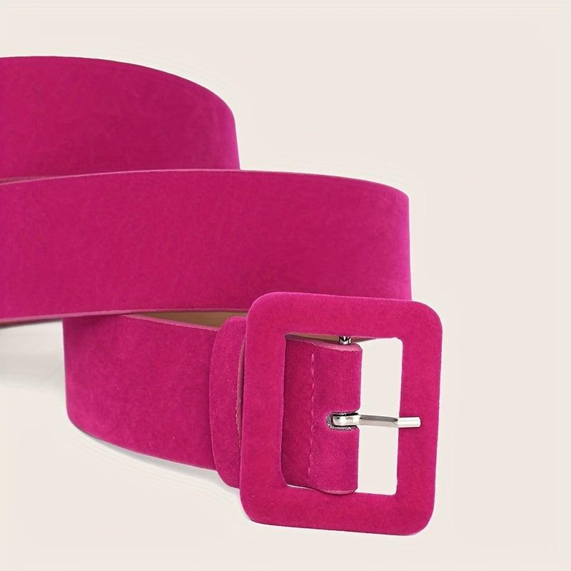Red Suede Belt Wide Waistband Women Coat Dress Girdle Decorative Jeans Belt