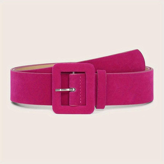 Red Suede Belt Wide Waistband Women Coat Dress Girdle Decorative Jeans Belt