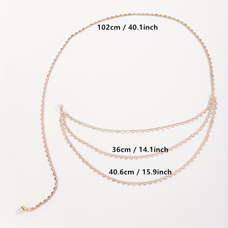 Golden Heart Hollow Out Chain Belt Dress Girdle Women Accessories