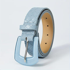 Square Buckle PU Embossed Belt Women Wide Waist Belts