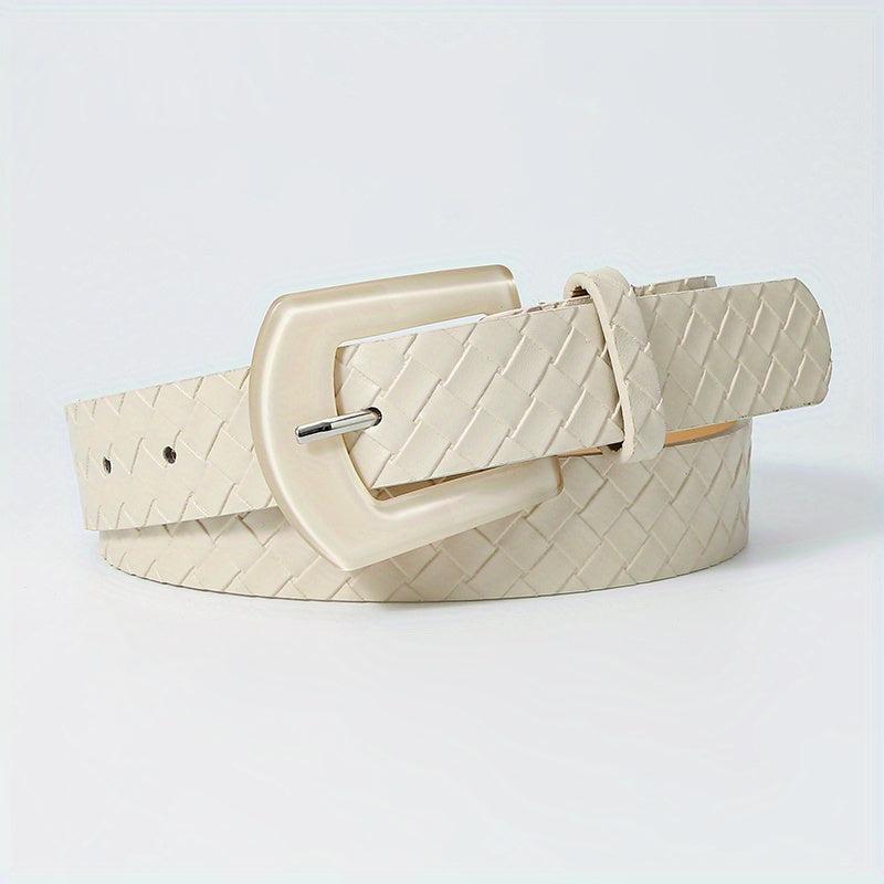 Square Buckle PU Embossed Belt Women Wide Waist Belts
