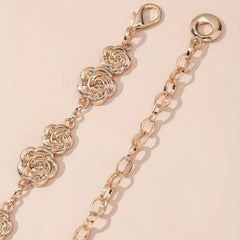 Double Rose Waist Chain Classic Golden Metal Chain Belt Dress Girdle