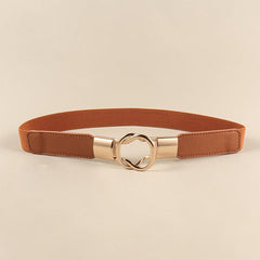 4PCS Brown Leaf and Bow Buckle Belt Set for Women