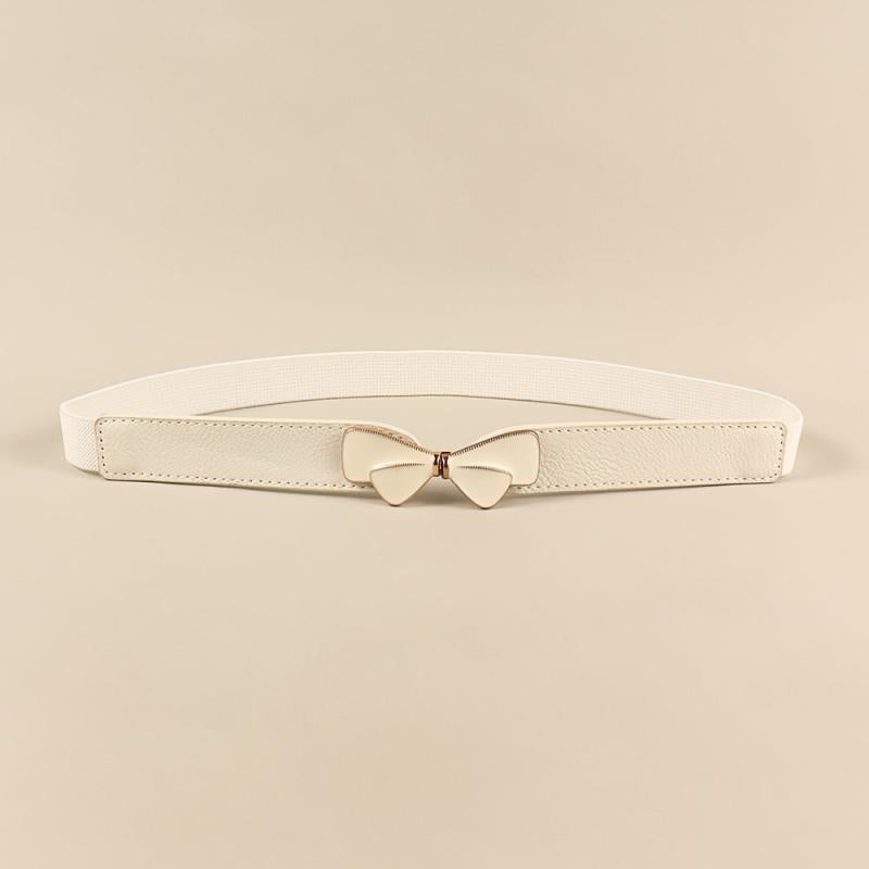 4PCS Brown Leaf and Bow Buckle Belt Set for Women
