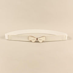 4PCS Brown Leaf and Bow Buckle Belt Set for Women