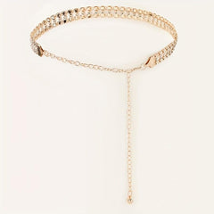 Crystal Decor Double Layer Chain Belt Dress Girdle Women Accessories