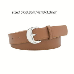 Crescent Buckle PU Belt Solid Waist Jeans Pants Belts Girdle Women