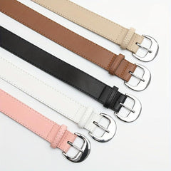 Crescent Buckle PU Belt Solid Waist Jeans Pants Belts Girdle Women