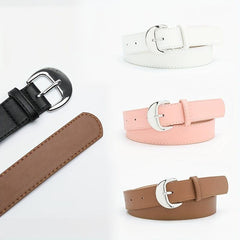 Crescent Buckle PU Belt Solid Waist Jeans Pants Belts Girdle Women