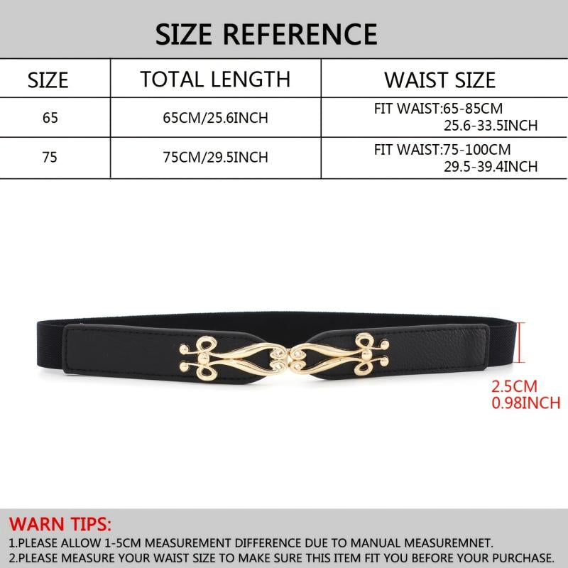 Geometric Flower Buckle Belt Elastic Thin Waistband Vintage Women Coat Belts
