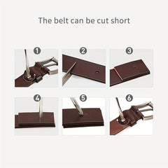  Leather Belt Pin Buckle Solid Casual Waist Belt