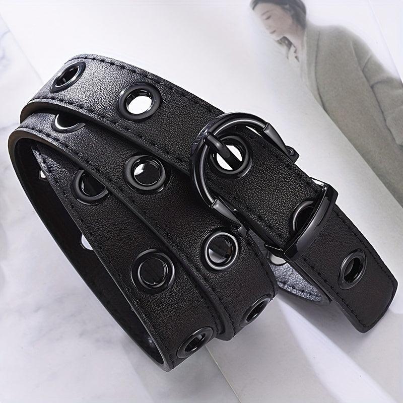Eyelet Hollow Out PU Belt Vintage Solid Waist Belt Classic Jeans Pants Belts