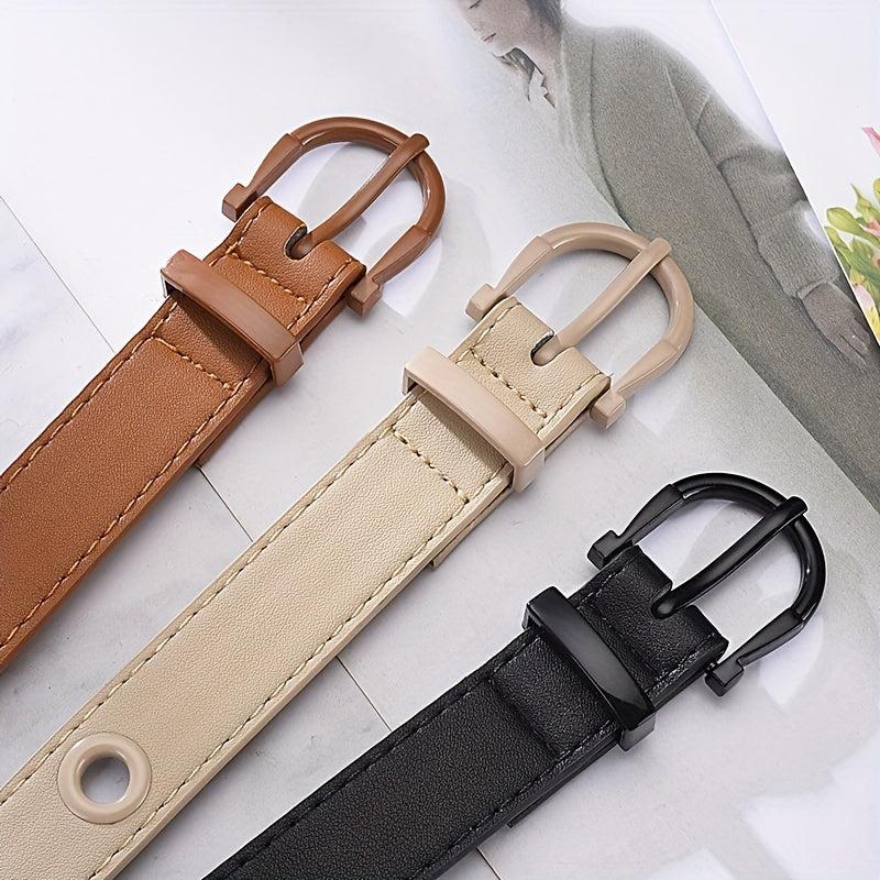 Eyelet Hollow Out PU Belt Vintage Solid Waist Belt Classic Jeans Pants Belts