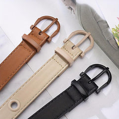 Eyelet Hollow Out PU Belt Vintage Solid Waist Belt Classic Jeans Pants Belts