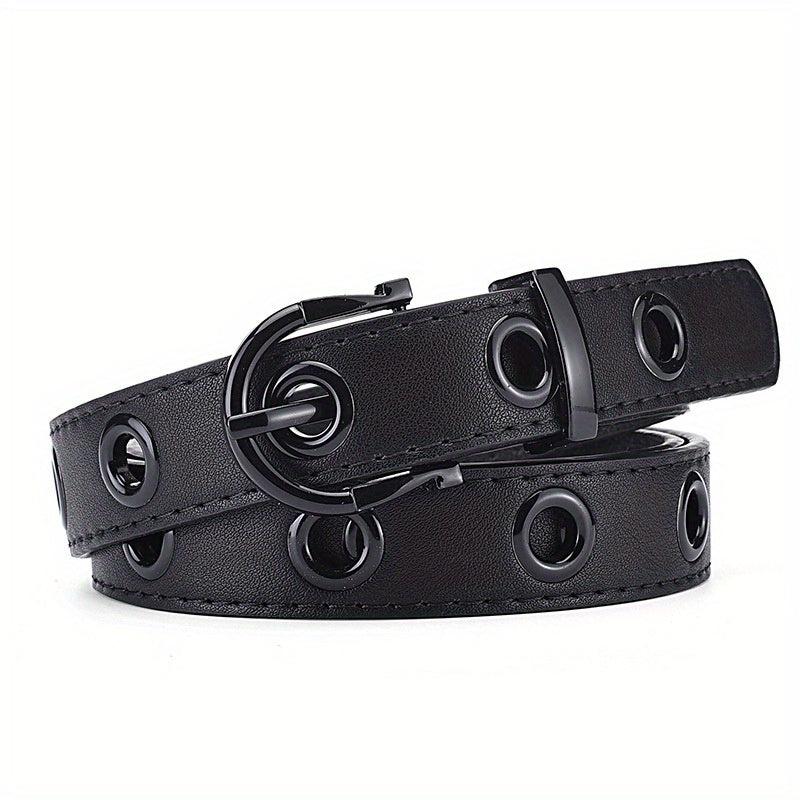 Eyelet Hollow Out PU Belt Vintage Solid Waist Belt Classic Jeans Pants Belts